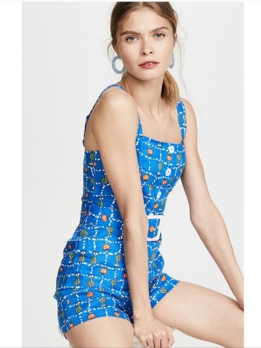 Staud Women's Blue and White Playsuit-romper - Picture 4 of 7